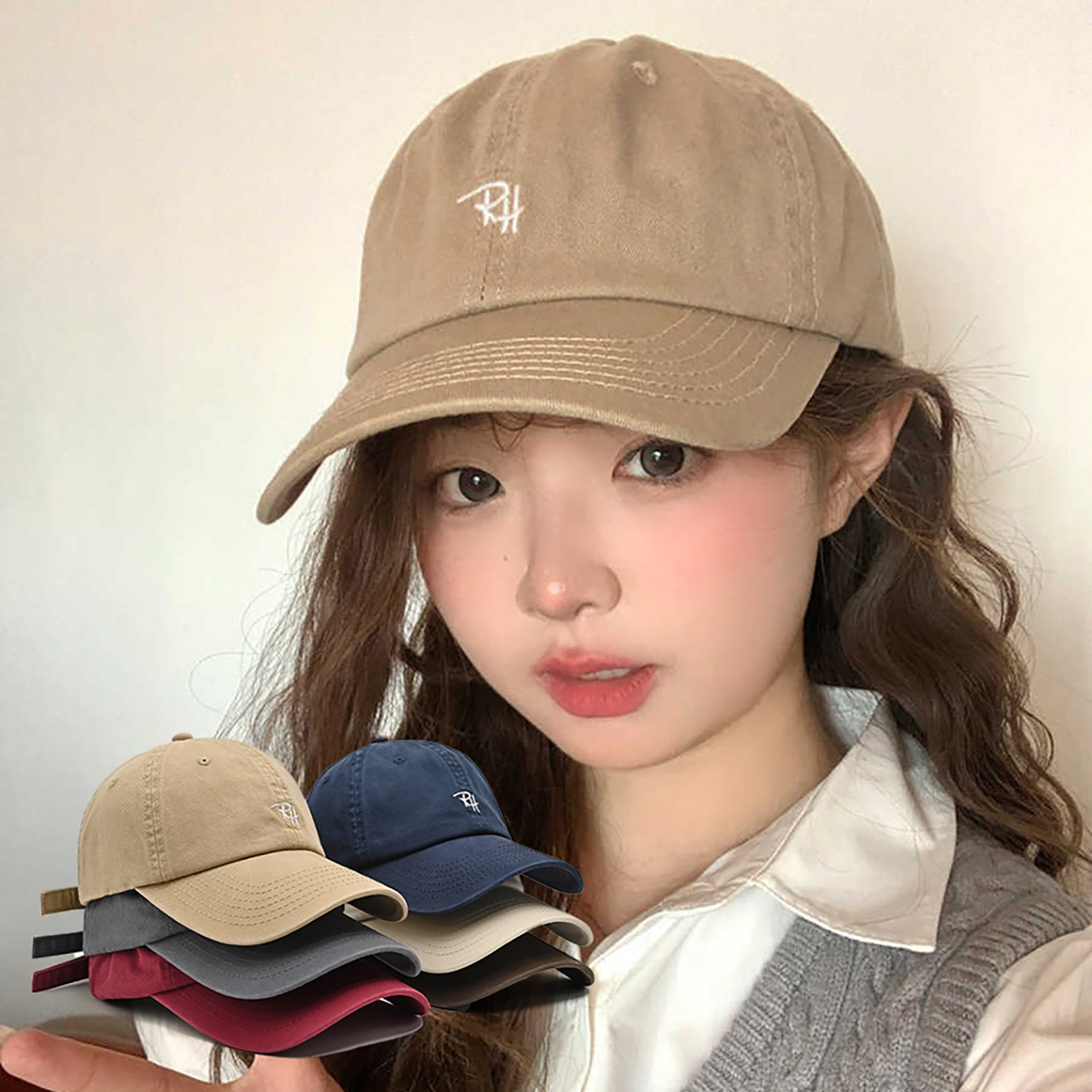Casquette de baseball brodée tendance pour hommes et femmes, en coton uni, à visière longue, réglable, pour filles, style décontracté
