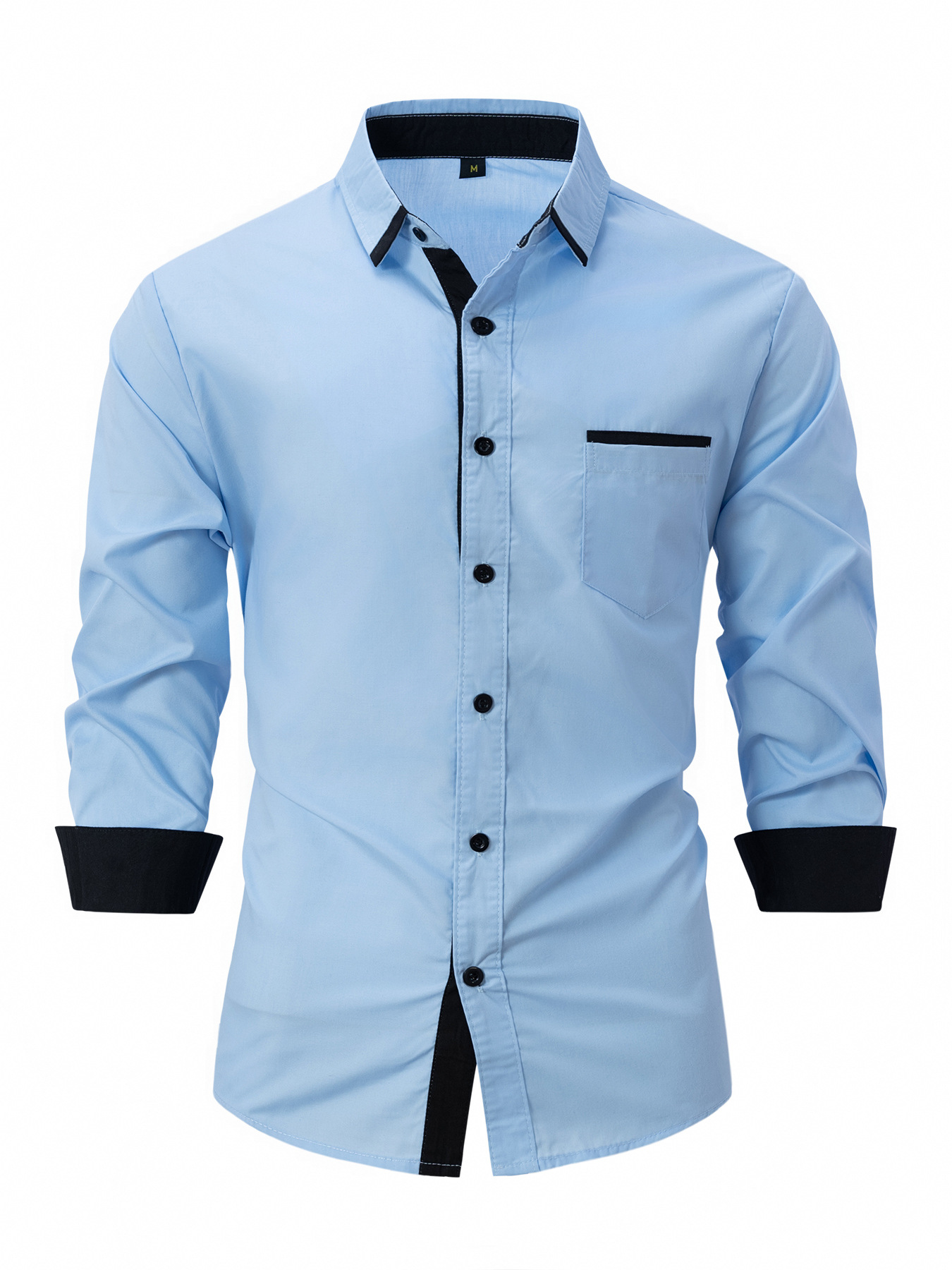 Chemise d'affaires en coton à manches longues pour hommes, chemise décontractée amincissante, bloquée par document, vêtements à la mode, printemps, automne, nouveau, 2025