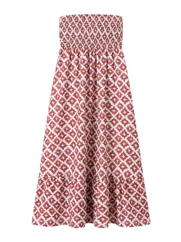 Ensemble jupe imprimée pour femmes, sans manches, col licou, haut une ligne, jupe 2 pièces, tenue de plage et de vacances, mode d'été
