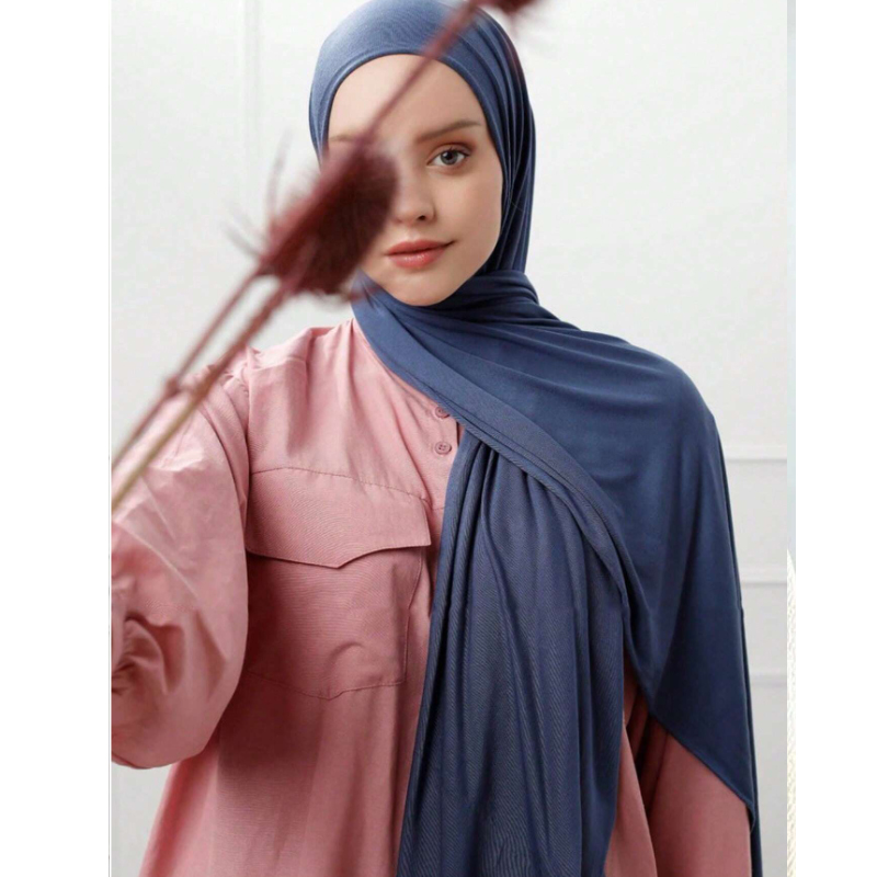 Classique Jersey Hijabs écharpe plaine couleur unie foulards Style tête enveloppement foulard pour les femmes