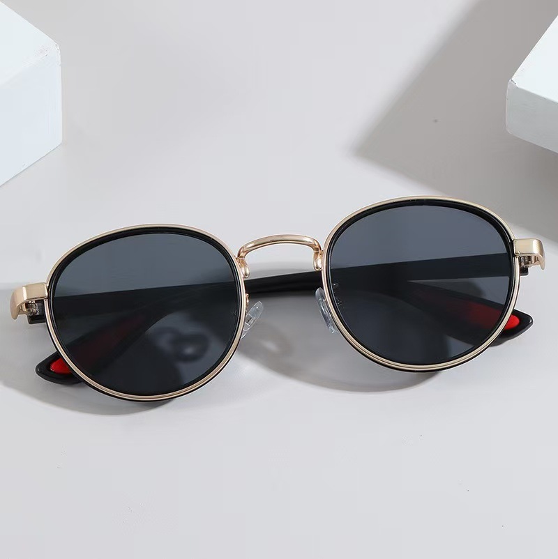 Lunettes de soleil rondes à monture TR Vintage pour femmes et hommes, Design de marque de luxe rétro, lentille noire, UV400