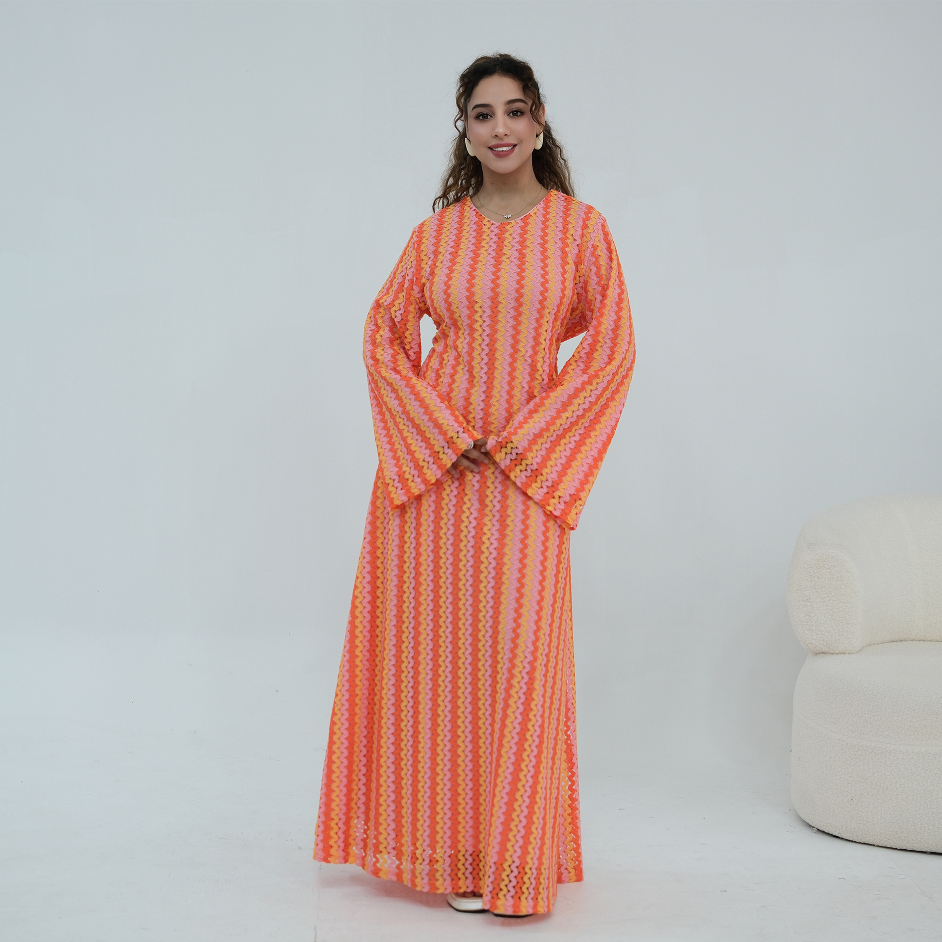 Robes imprimées Abaya pour femmes, double robe musulmane Eid, Kaftan Dubaï, Jalabiya Ramadan, Abayas Maroc, Vestidos Islam, Robe longue arabe