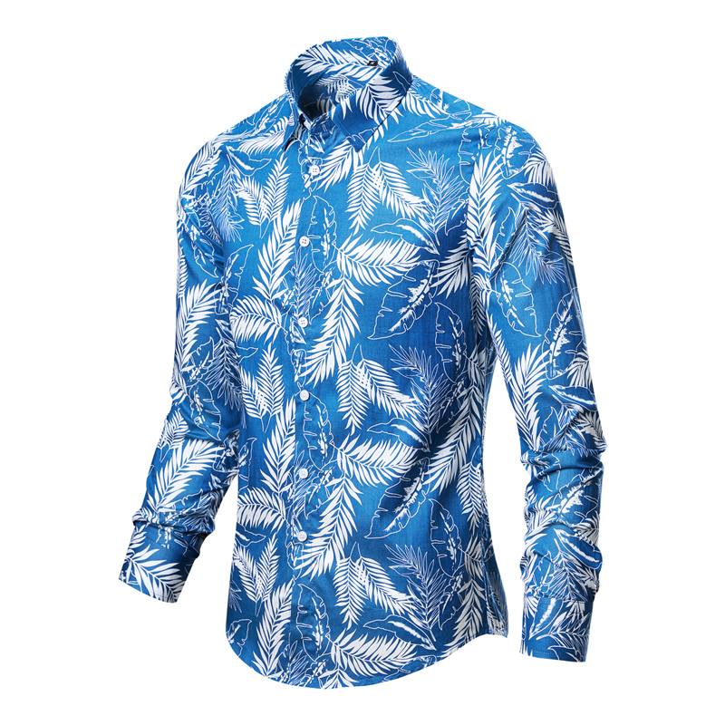 Chemises pour hommes coton vêtements Vintage chemise à fleurs vêtements coréens mode pour hommes plage vêtements pour hommes chemise à manches longues haut 1025