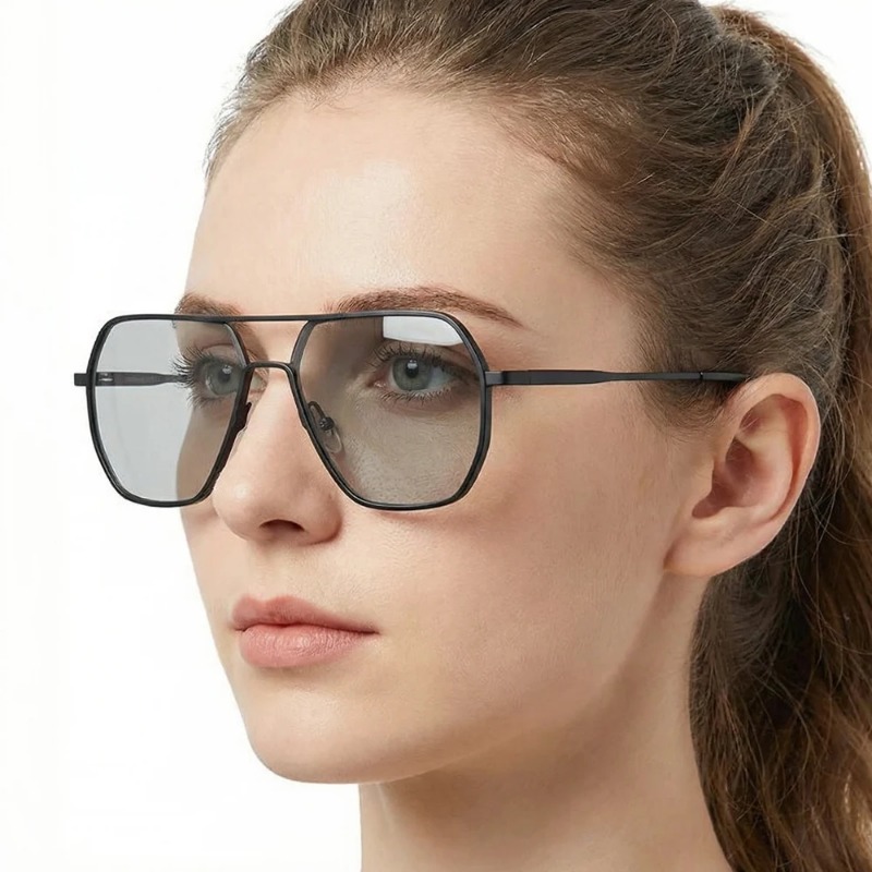 Lunettes de soleil photochromiques en métal pour hommes et femmes, lunettes de soleil polarisées tendance, anti-éblouissement, UV400, pour la conduite