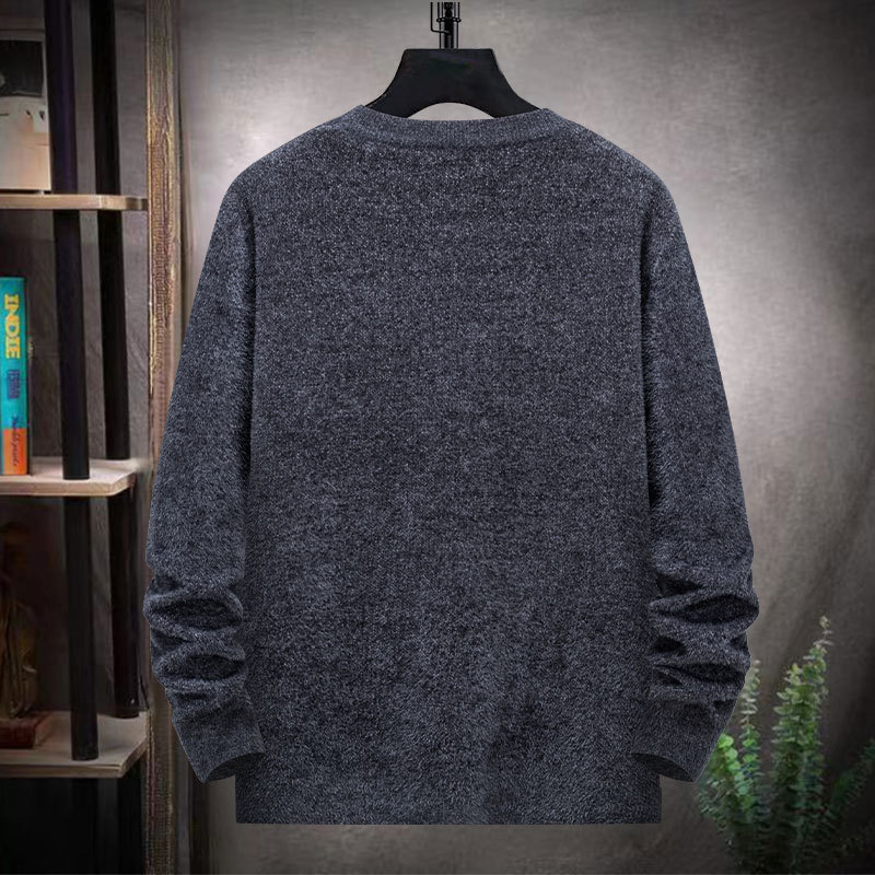 Pull tricoté ample à col rond pour hommes, grande taille, gris, couleur noire, tendance, automne, hiver, 150kg, 8XL, 7XL, 6XL