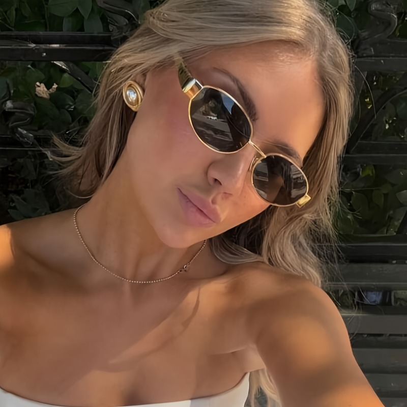 Lunettes de soleil pour femmes, marque de luxe, UV400, lunettes de soleil d'extérieur, monture en métal tendance, lunettes pour femme, nuances sexy
