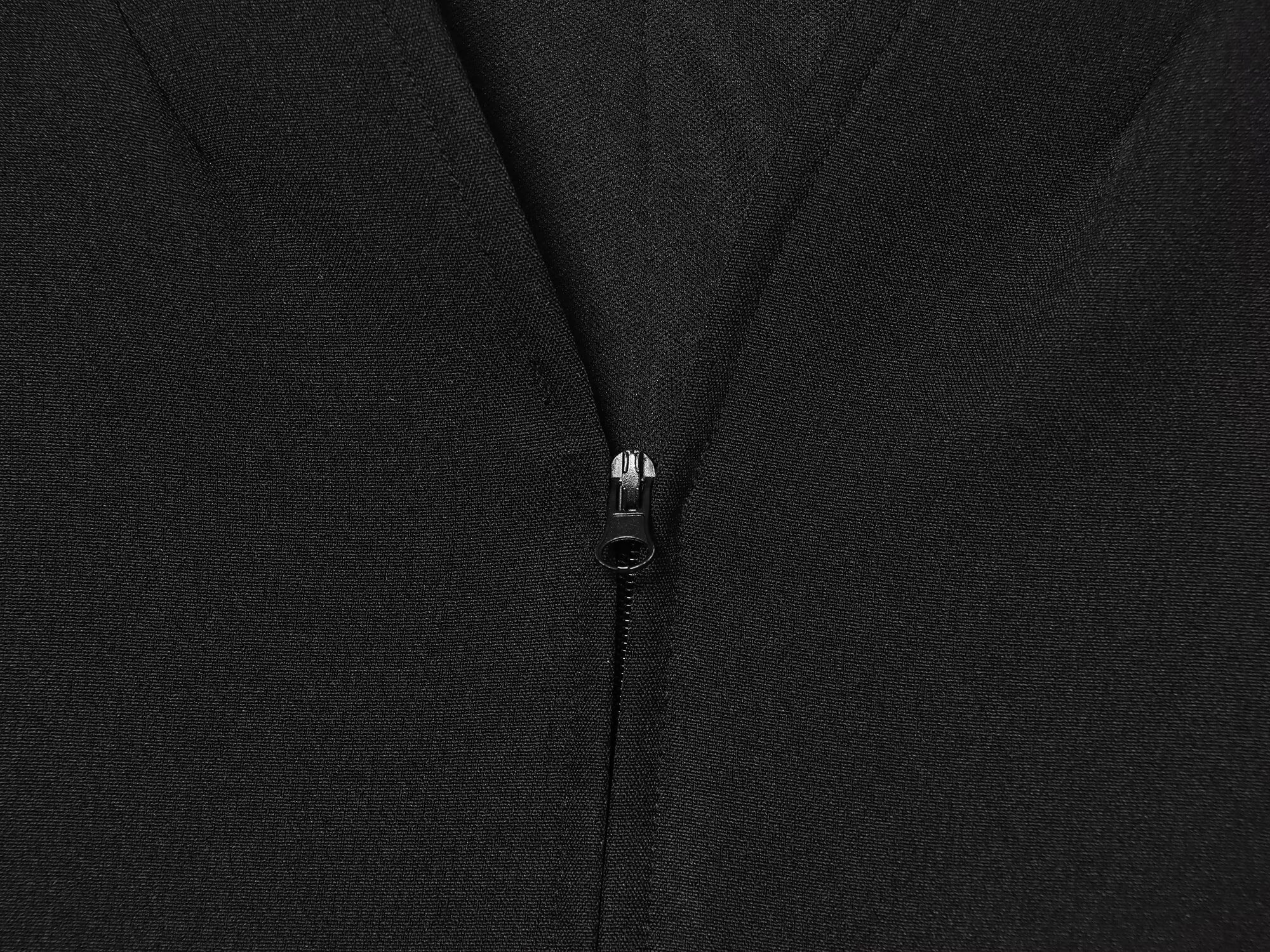 Gilet sans manches pour femme - Haut peplum ajusté à col en V, gilet décontracté à fermeture éclair sur le devant, nouvelle mode été 2026 noir