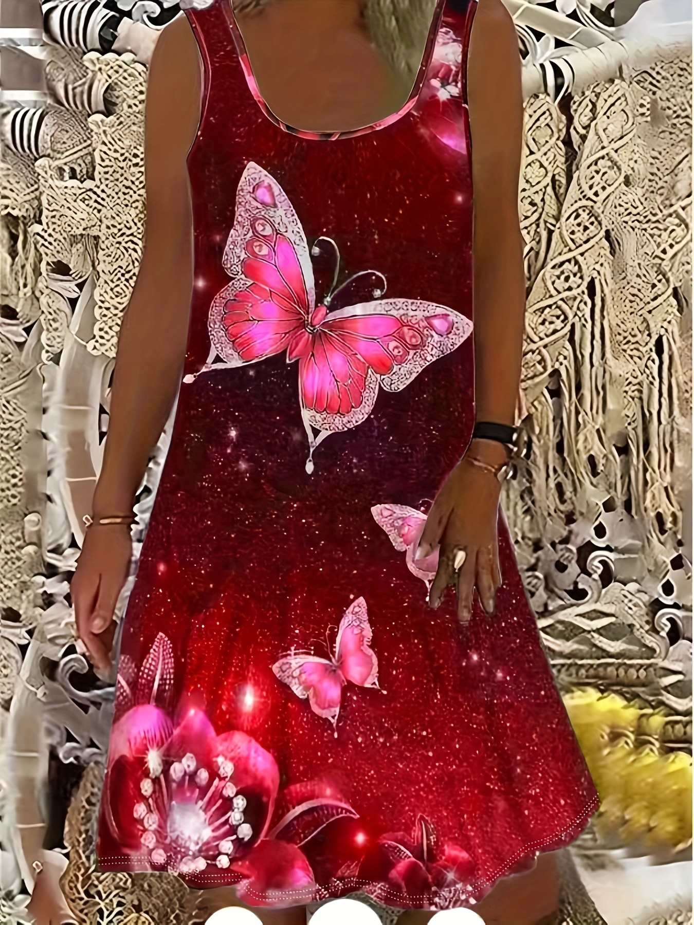 2025 été décontracté mode papillon impression 3D débardeur robe décontractée sans manches robe Y2k dames vêtements femme vêtements fille vêtements