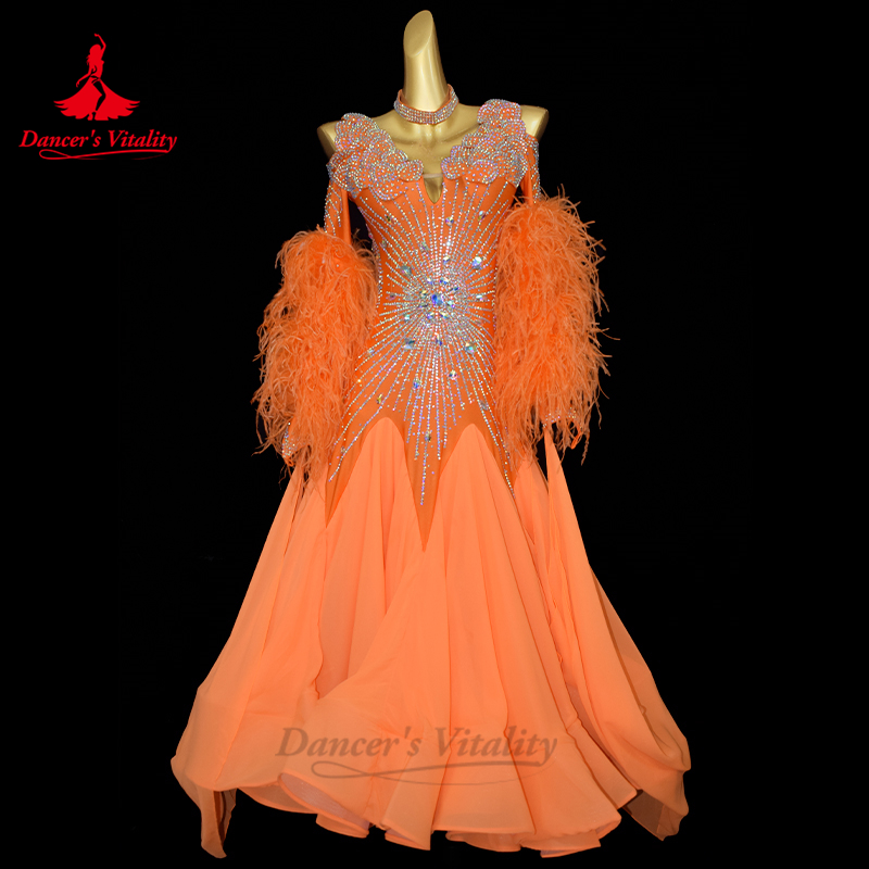Costumes de danse modernes pour femmes, robe de concours de valse de danse de salle de bal personnalisée, vêtements de spectacle de salle de danse pour filles
