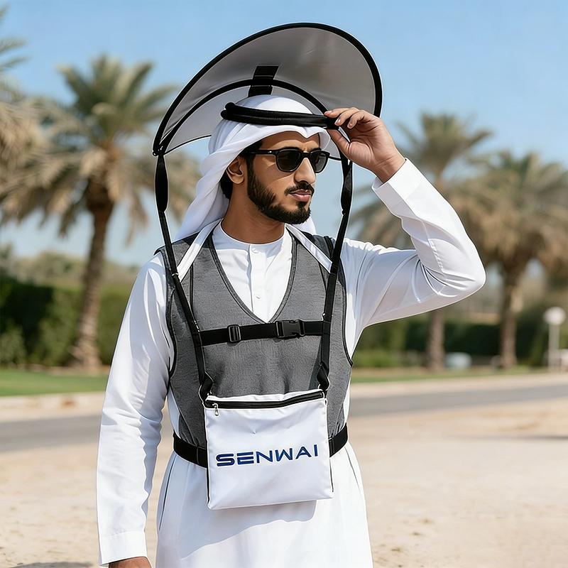 Chapeau de prière portable pliable en polyester, chapeau parapluie facile à utiliser, léger, pare-soleil, couvre-chef pour l'extérieur