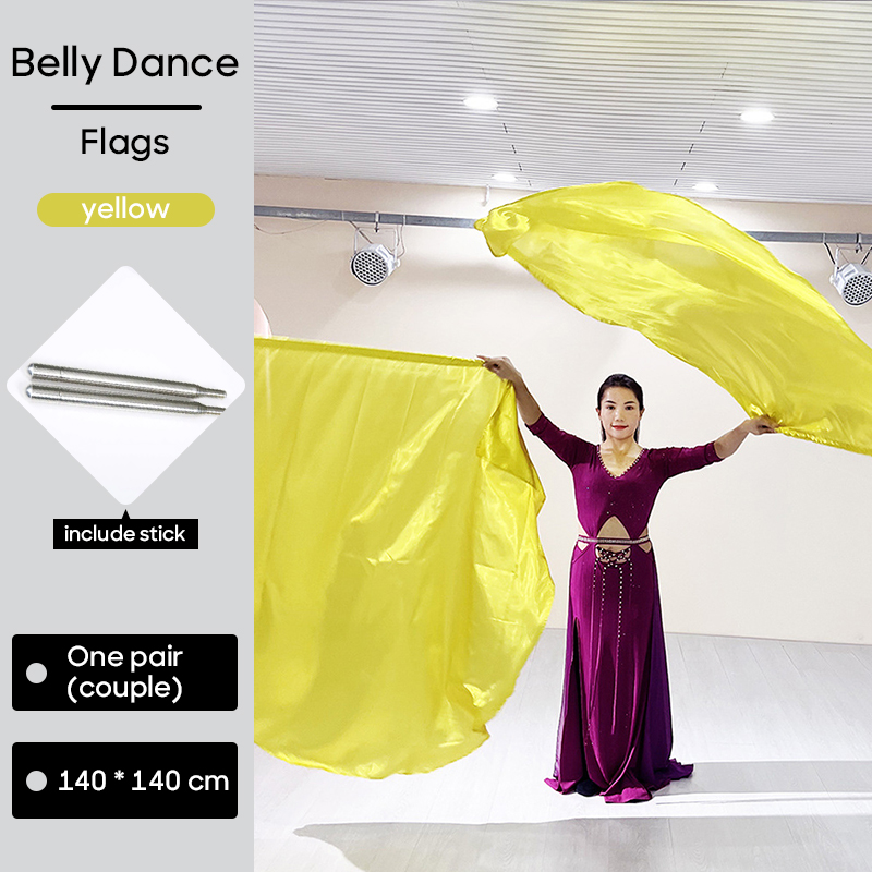 Accessoires de danse du ventre, drapeau 140x140 cm, voile en soie véritable, plusieurs Options de couleurs, drapeaux pour la pratique des spectacles sur scène des adultes