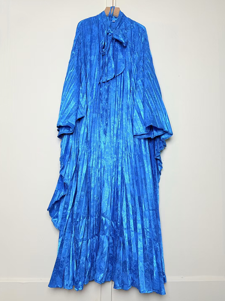 Robe Maxi élégante à imprimé floral pour femmes, manches chauve-souris, à lacets, style Boho irrégulier, Robe de soirée, haute qualité, jupe mode féminine d'automne