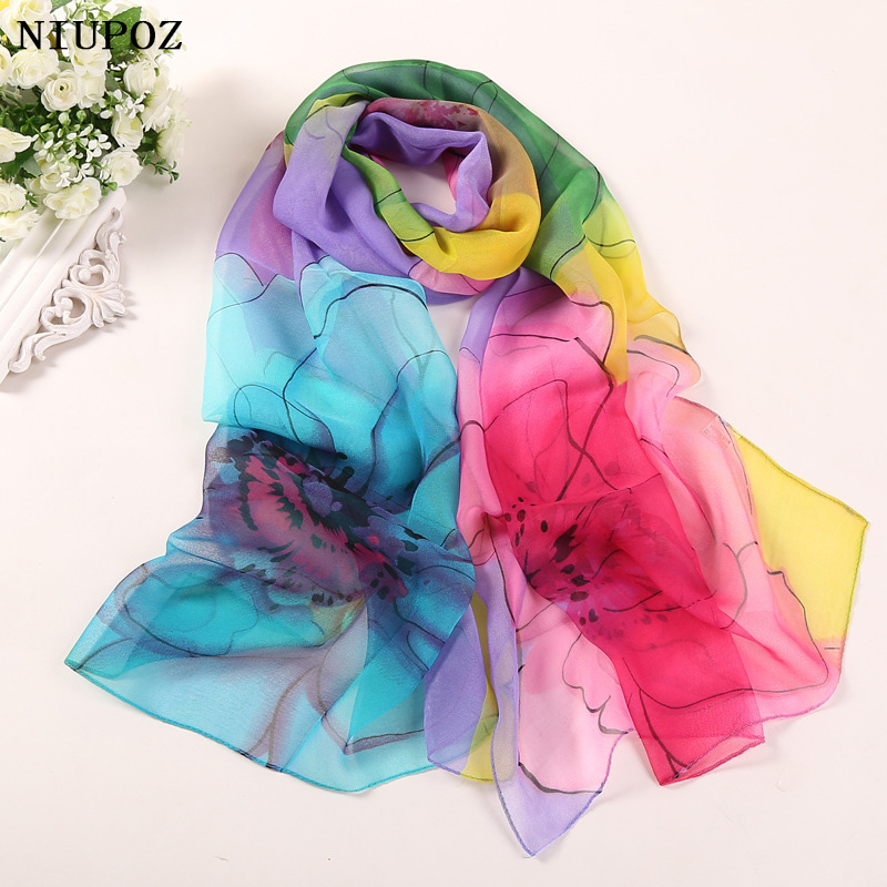 Foulard en Mousseline de Soie pour Femme, Hijab Fin, Élégant, Dégradé, ManMozambique Sahua, Georgette, Bandana, Été, Voyage, Crème Solaire