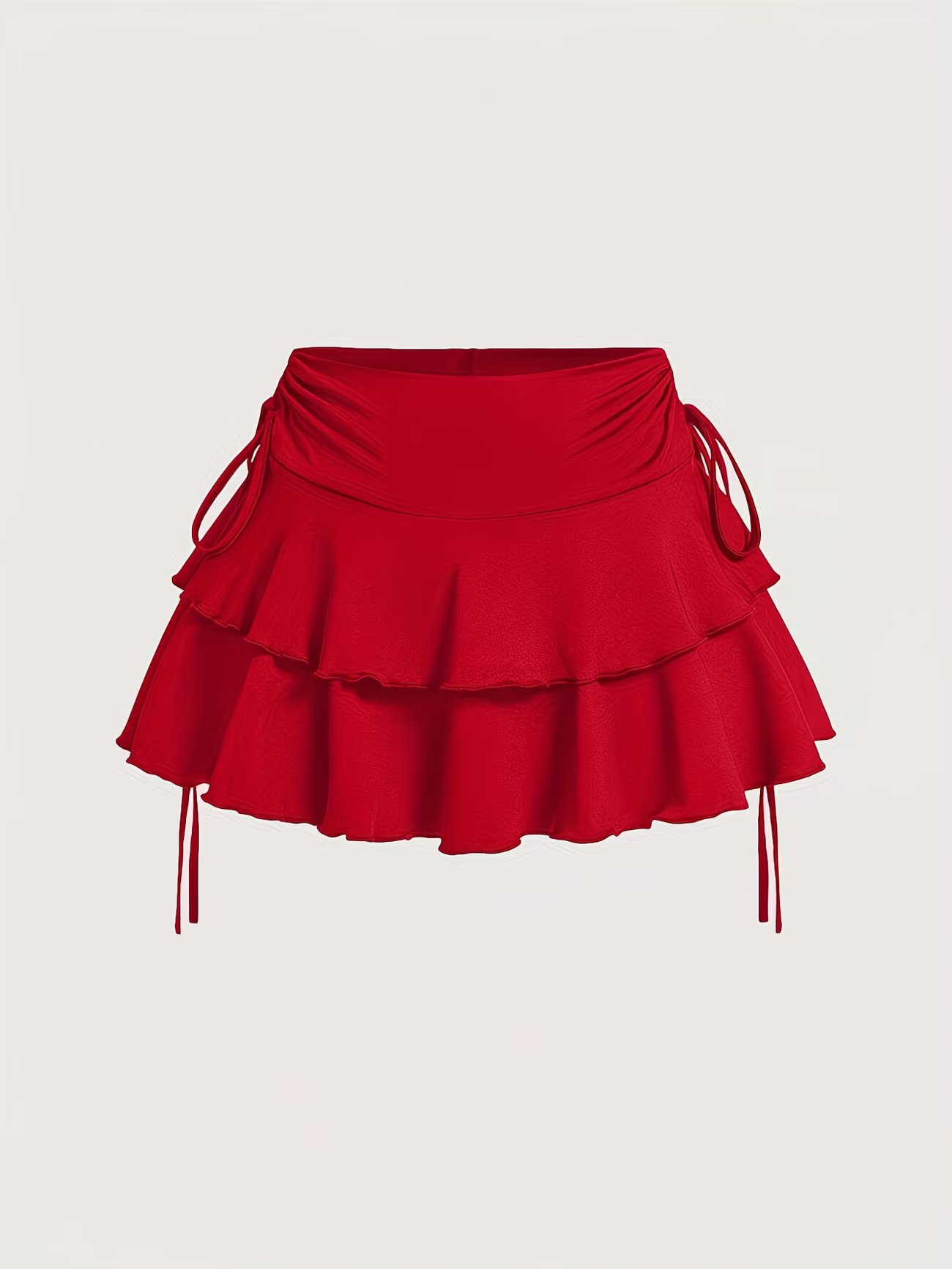 Mini-jupe décontractée à volants et plis pour femmes - Lien latéral à cordon de serrage pour toutes les occasions : tenues quotidiennes, salle de sport, tennis