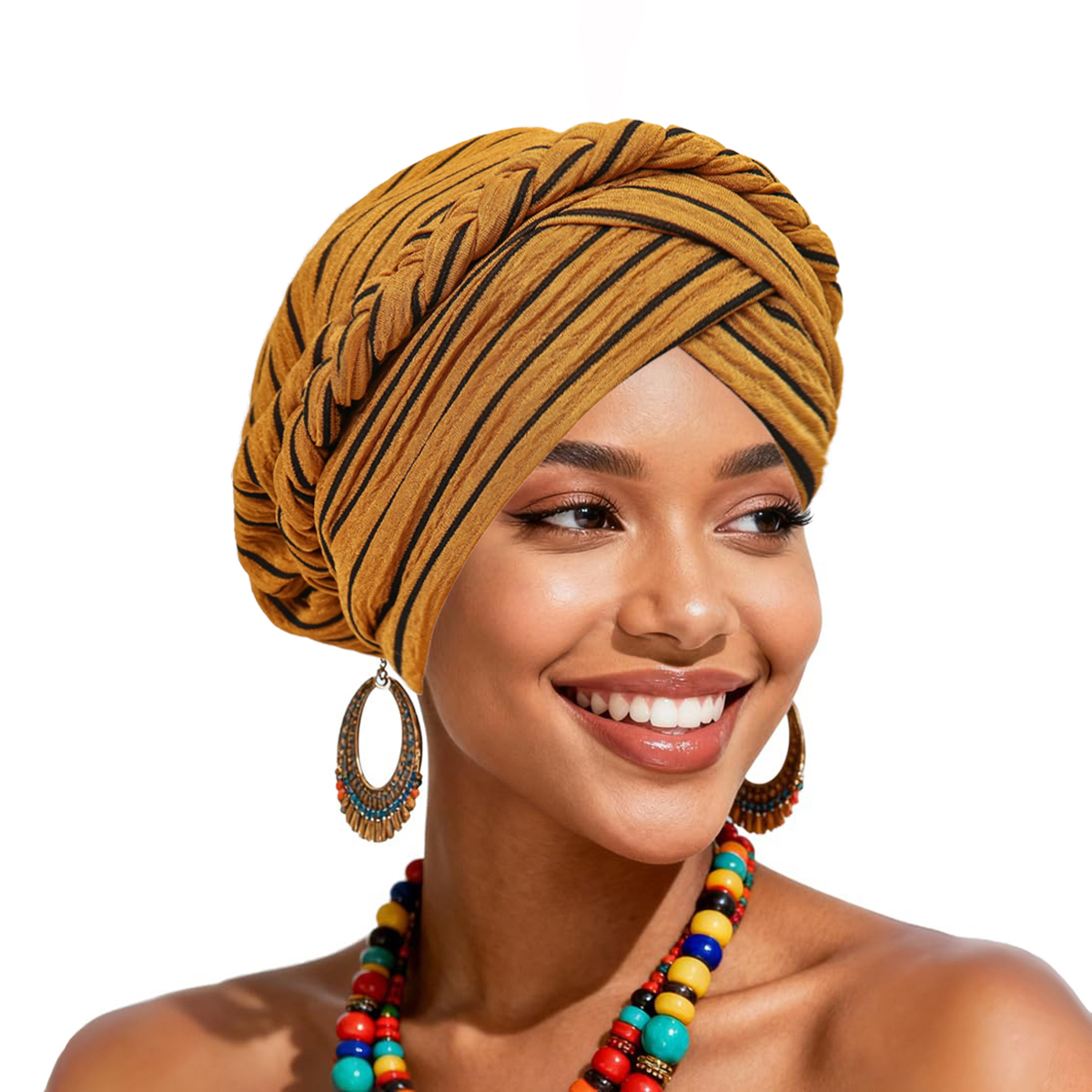 Nouveau Turban Musulman Tressé pour Femme 2026 – Hijab Doux Extensible, Foulard Chimio, Couvre-Chef, Voile Islamique