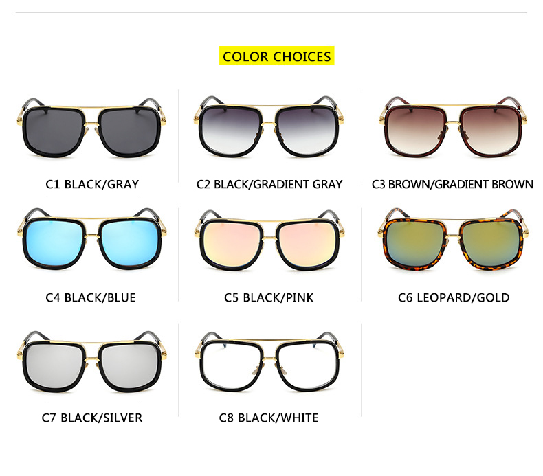 Nouvelle mode grand cadre lunettes De soleil hommes carré métal lunettes De soleil femmes rétro lunettes De soleil Vintage haute qualité Gafas Oculos De Sol