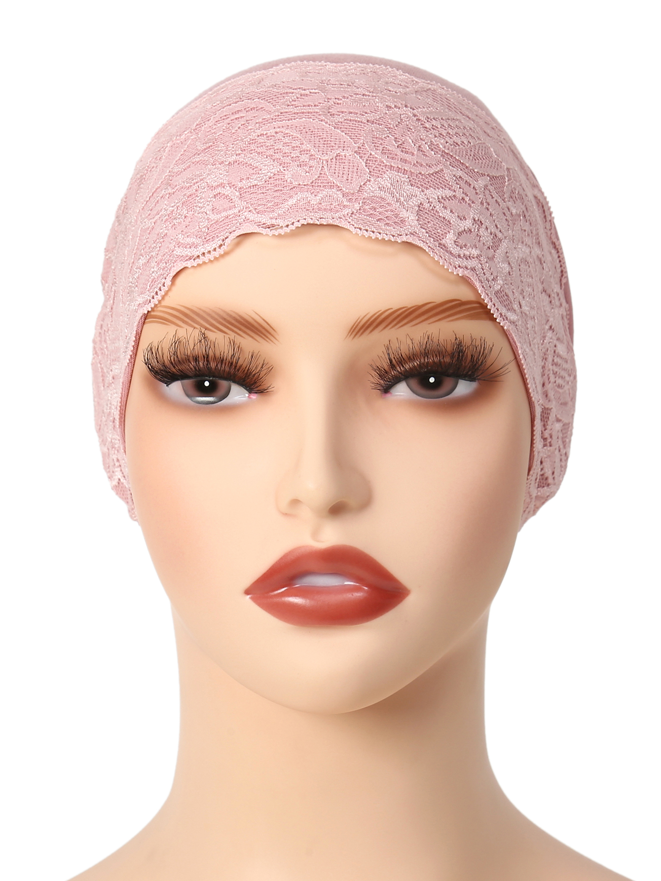 Couleur unie sangle élastique femmes Hijab casquettes musulman enveloppement tête Turban Bonnet mode dentelle coiffure vêtements islamiques accessoires