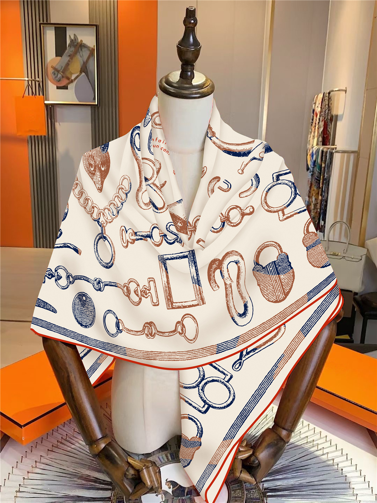 Écharpe élégante en fausse soie et laine pour femmes, 130x130cm, grand cadeau chaud pour dames, fête au bureau, célébrations de noël