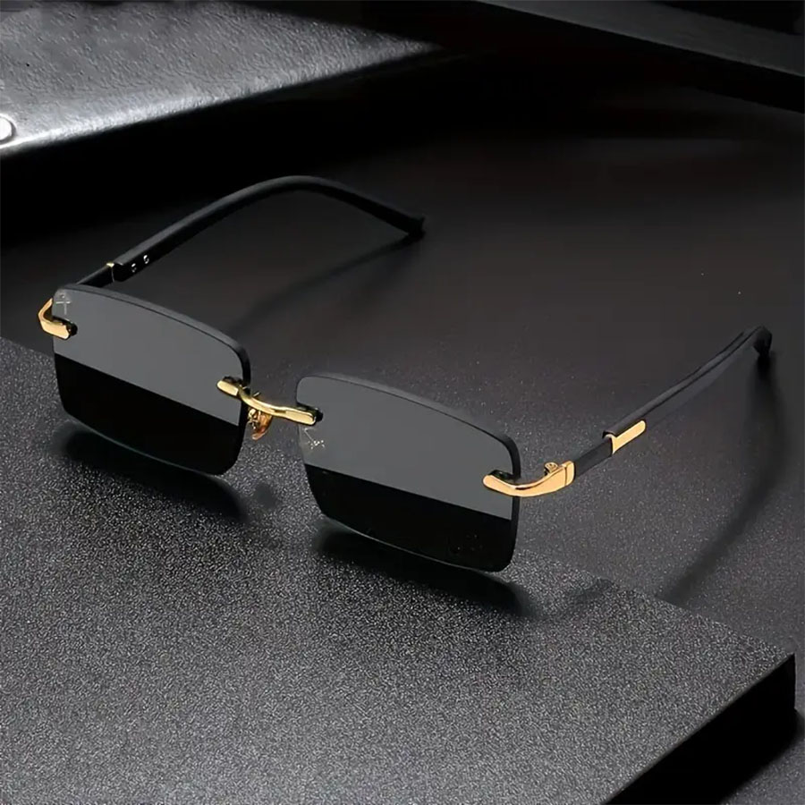 Lunettes de soleil rectangulaires sans bords, mode populaire pour femmes et hommes, petites lunettes de soleil carrées pour femmes et hommes, Oculos de voyage