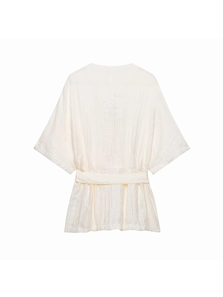Ensemble élégant vintage pour femme : Gilet, hauts à ceinture et pantalon large plissé élastique – Tenue décontractée