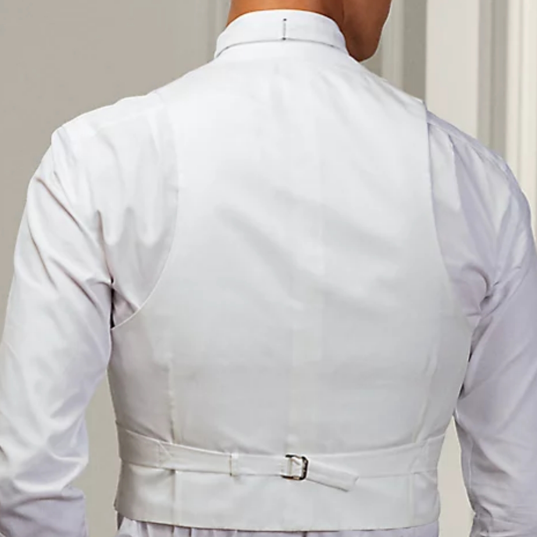 Gilet blanc avec revers pour hommes, gilet solide à bouton unique pour fête de mariage, Banquet, travail d'affaires, costume décontracté quotidien pour hommes