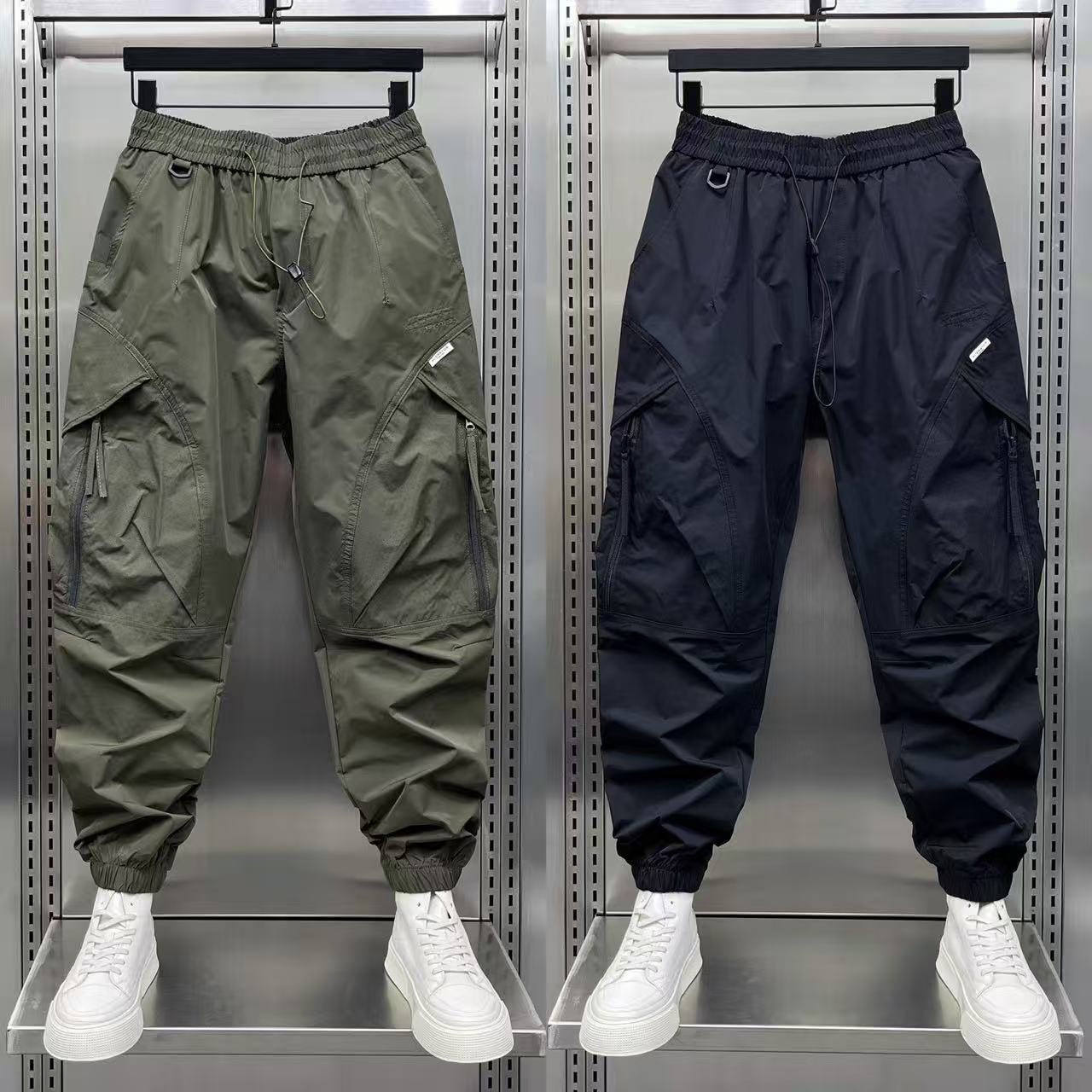 2025 nouveau pantalon de Jogging homme automne vert noir pantalon décontracté ample S-3XL Style américain haute rue pantalon hommes vêtements