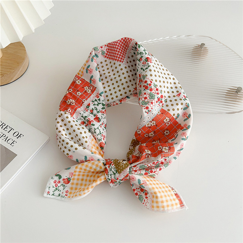 Foulard Carré Imprimé pour Femme, 58x58cm, Turban, Bandeau de Sauna, Bandana, Enveloppe de Sauna, Décoration Ronde du Cou