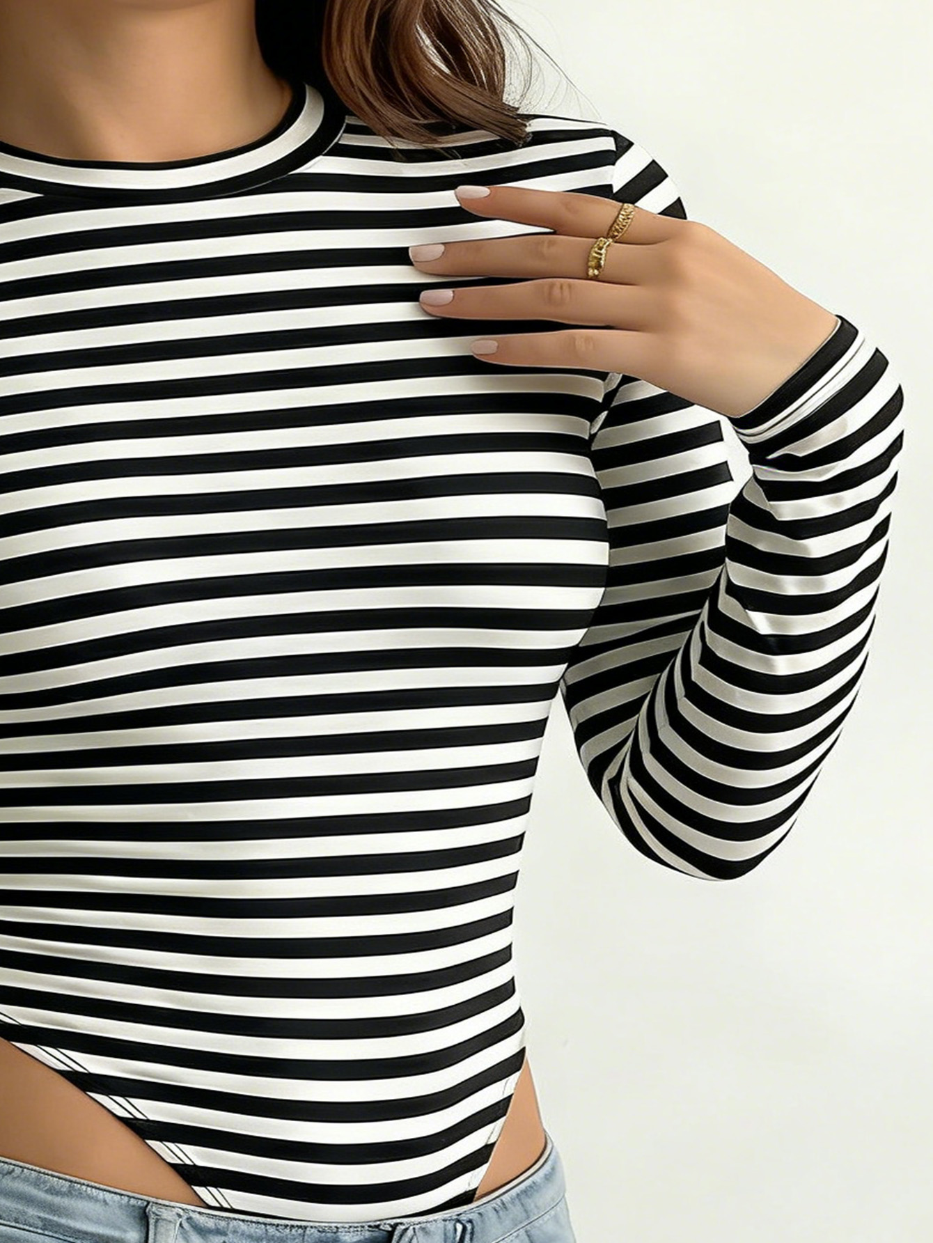 Robe une pièce à manches longues pour femmes, taille plus - style basique tendance, vêtement moulant - tenue de danse, pantalon une pièce