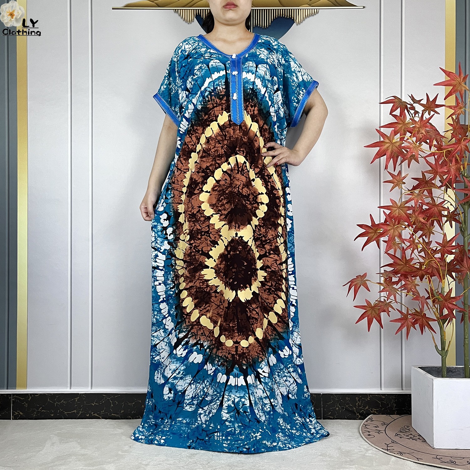 Nouvelle Robe Abaya Musulmane de Dubaï 2026 pour Femme, en Coton, Tendance, pour Fête, Maxi, Manches Courtes, Vêtement Africain d'Été