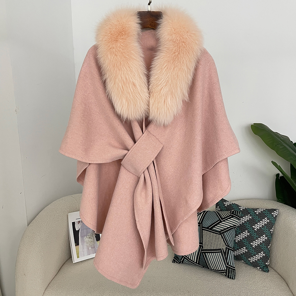 Printemps lanterne écharpe femme réel manteau de fourrure femmes Cape Poncho hiver chaud châle concepteur épaississement BPashmina Cape étole manteaux de fourrure