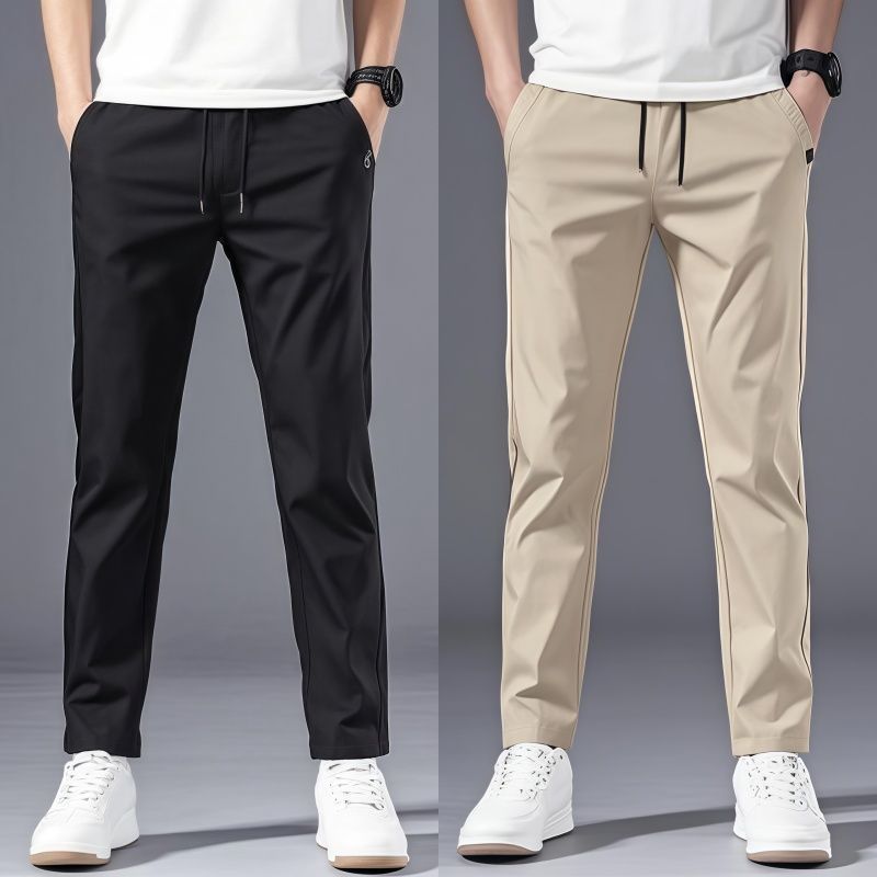 Pantalons décontractés pour hommes, Version coréenne, pantalons de sport d'été fins pour hommes, amples et polyvalents, tendance, légers, droits de luxe