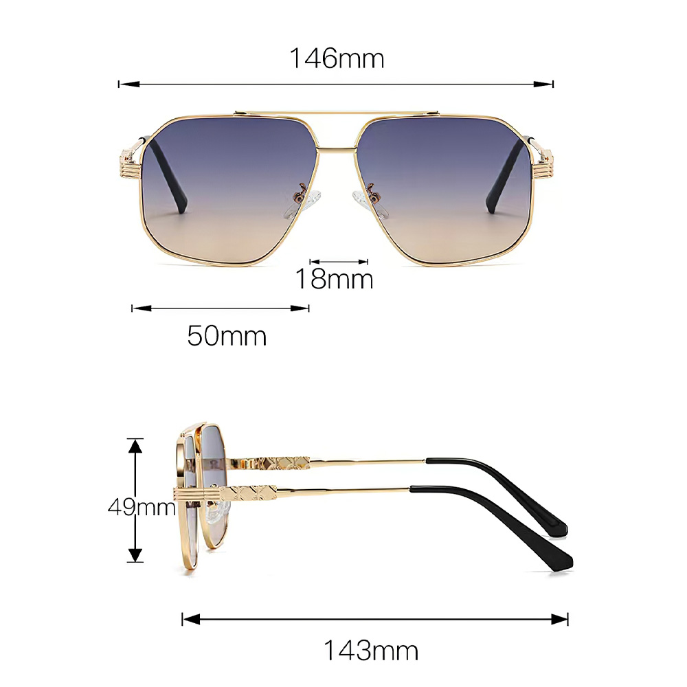 Lunettes de soleil à charnière en métal pour femmes, cadre transparent, lentille dégradée grise et rouge, lunettes carrées, mode moderne, nouveau, 2025