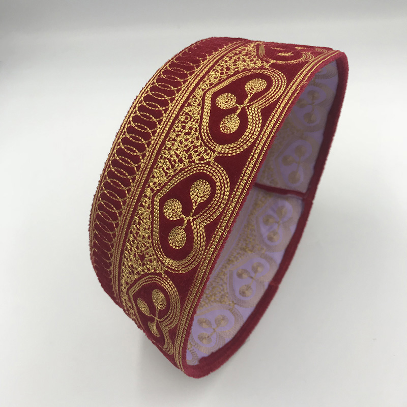 Chapeaux de prière musulmans en coton brodé pour hommes, chapeau rouge, turban indien, vêtements d'Arabie saoudite, casquette Kufi, écharpe de mari, islamique juif