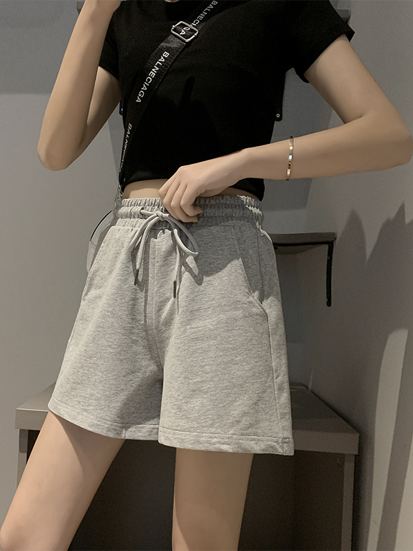 Short blanc d'été pour femmes, vêtements d'extérieur amples, tendance, pur coton, pantalons chauds de sport décontractés, 2025