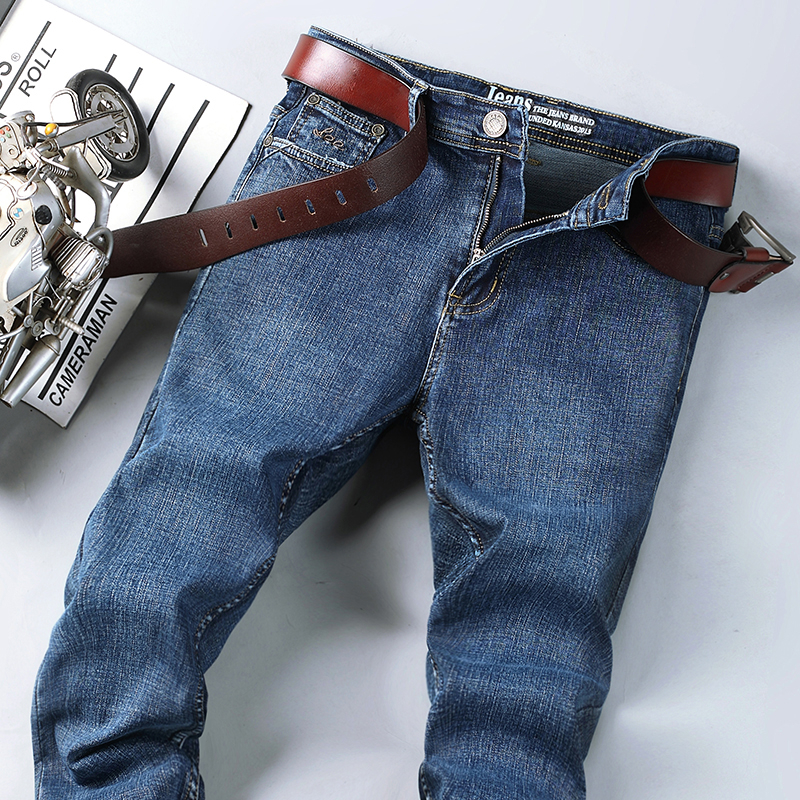 Pantalon en jean délavé de marque haut de gamme 2026, jean pour homme de haute qualité, décontracté, taille haute, pantalon en denim pour toutes les saisons