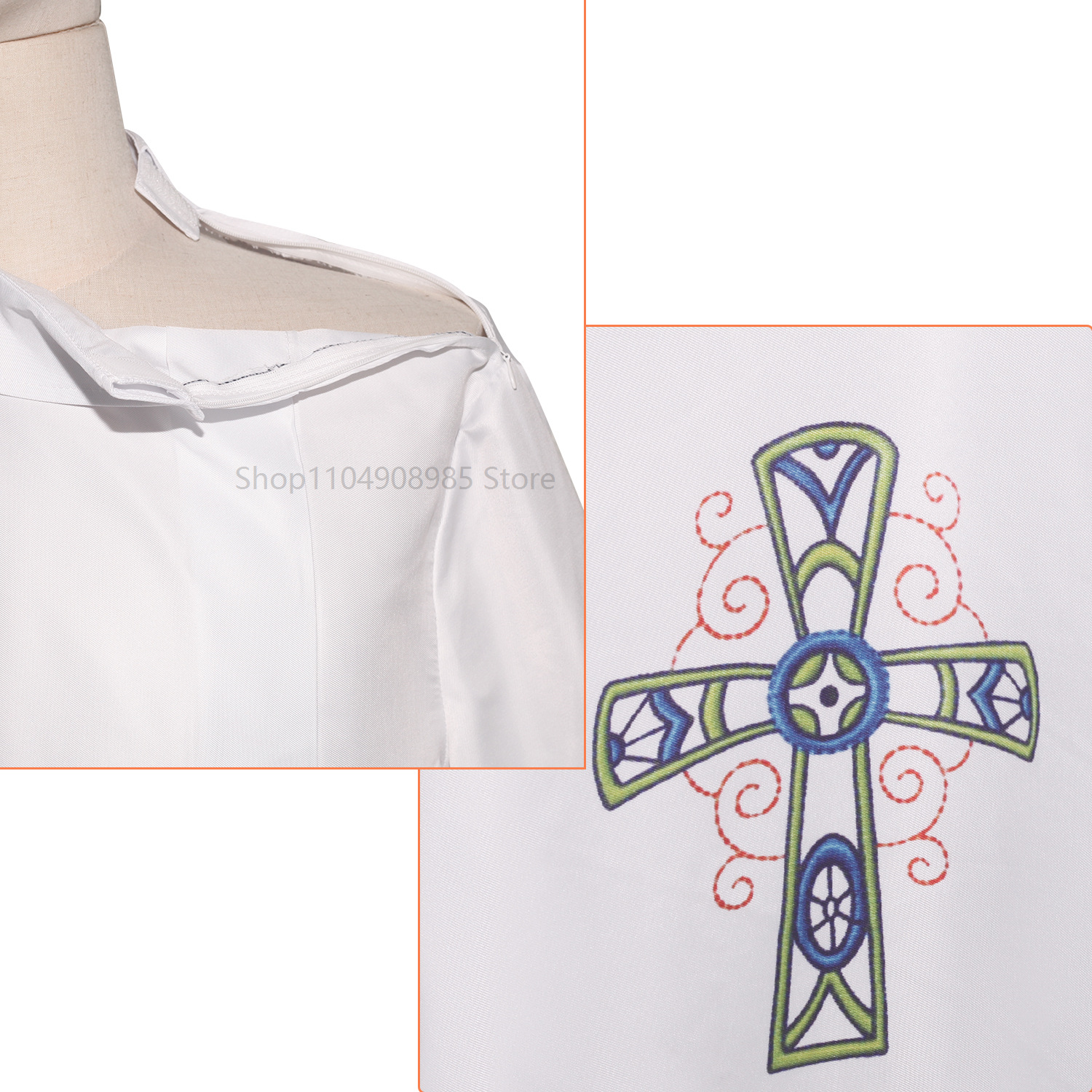 Robes de clergé, ustensiles d'église catholique, Robe de prêtre, Robe d'église blanche, Costume, fournitures d'étiquette religieuse chrétienne