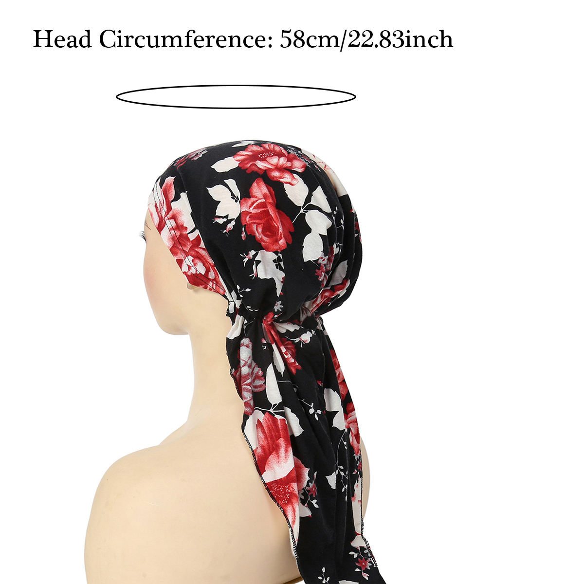 Bonnet turban à longue queue élastique pour femmes musulmanes, bonnets à tête ronde, coiffure imprimée, bonnet doux, Hijab musulman, Ramadan, mode, portable