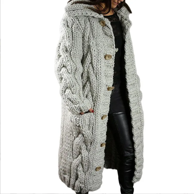 Pull femme nouveau décontracté ample mode européenne américaine col rabattu tricoté longs manteaux Cardigan grande taille pull manteau