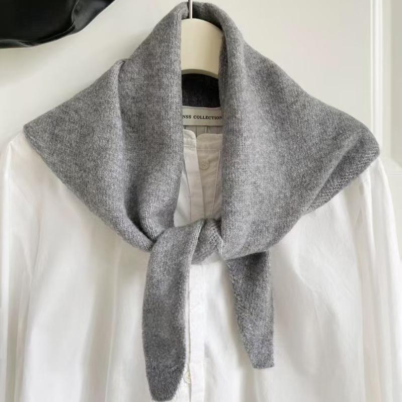Écharpe triangulaire tricotée en laine de Style coréen pour femmes, foulard tricoté multifonctionnel chaud, 1 pièce