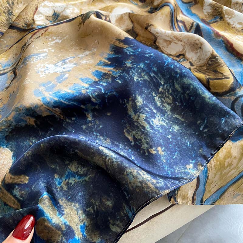90*180CM femmes nouveau Satin de soie imprimé Design écharpe châle été Protection solaire serviette de plage foulards en soie dames foulard