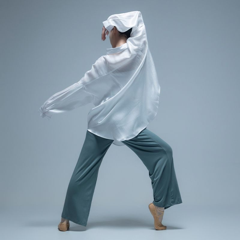 Chemise de danse moderne, haut fluide fin, costume d'exercice ample, costume de spectacle de danse classique