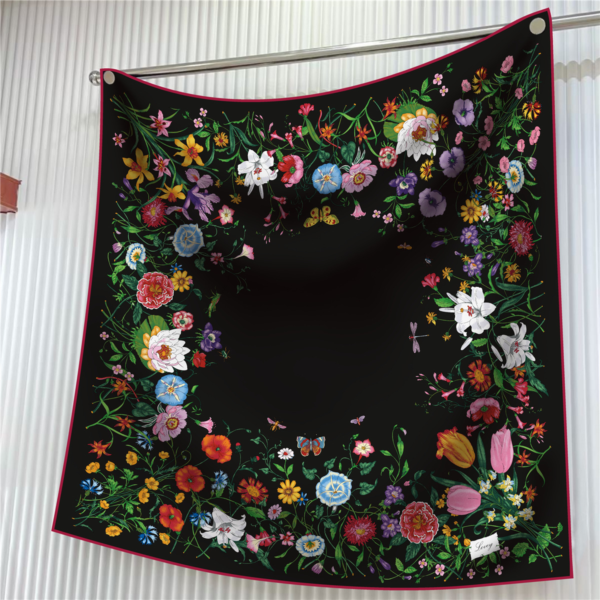 Foulards Carrés Imprimés de Plantes et Fleurs pour Femme, Châles Enveloppants, Bandana, Hijabs pour Dame, 90cm