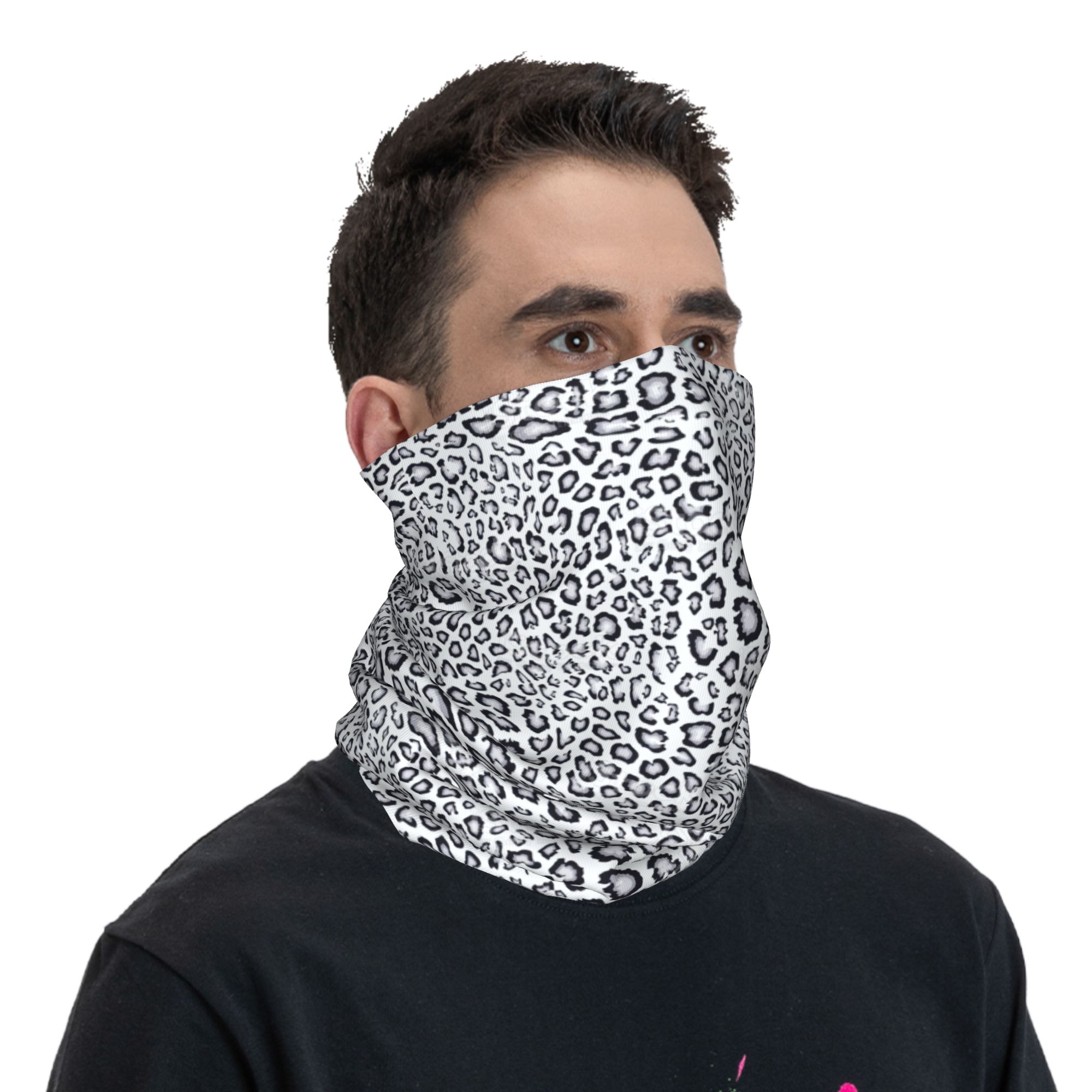 Cache-cou personnalisé en imprimé léopard/guépard pour femme et homme, protection UV, écharpe bandana camouflage pour le ski