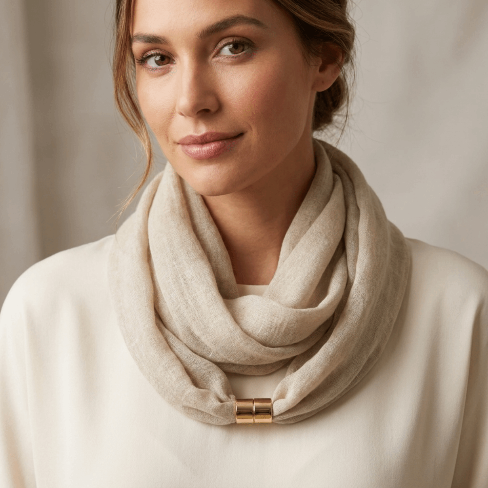 Écharpe à boucle magnétique résistante aux plis, texture satinée douce, sensation premium, écharpe de cou de couleur unie, légère, chauffe-cou, cadeau.
