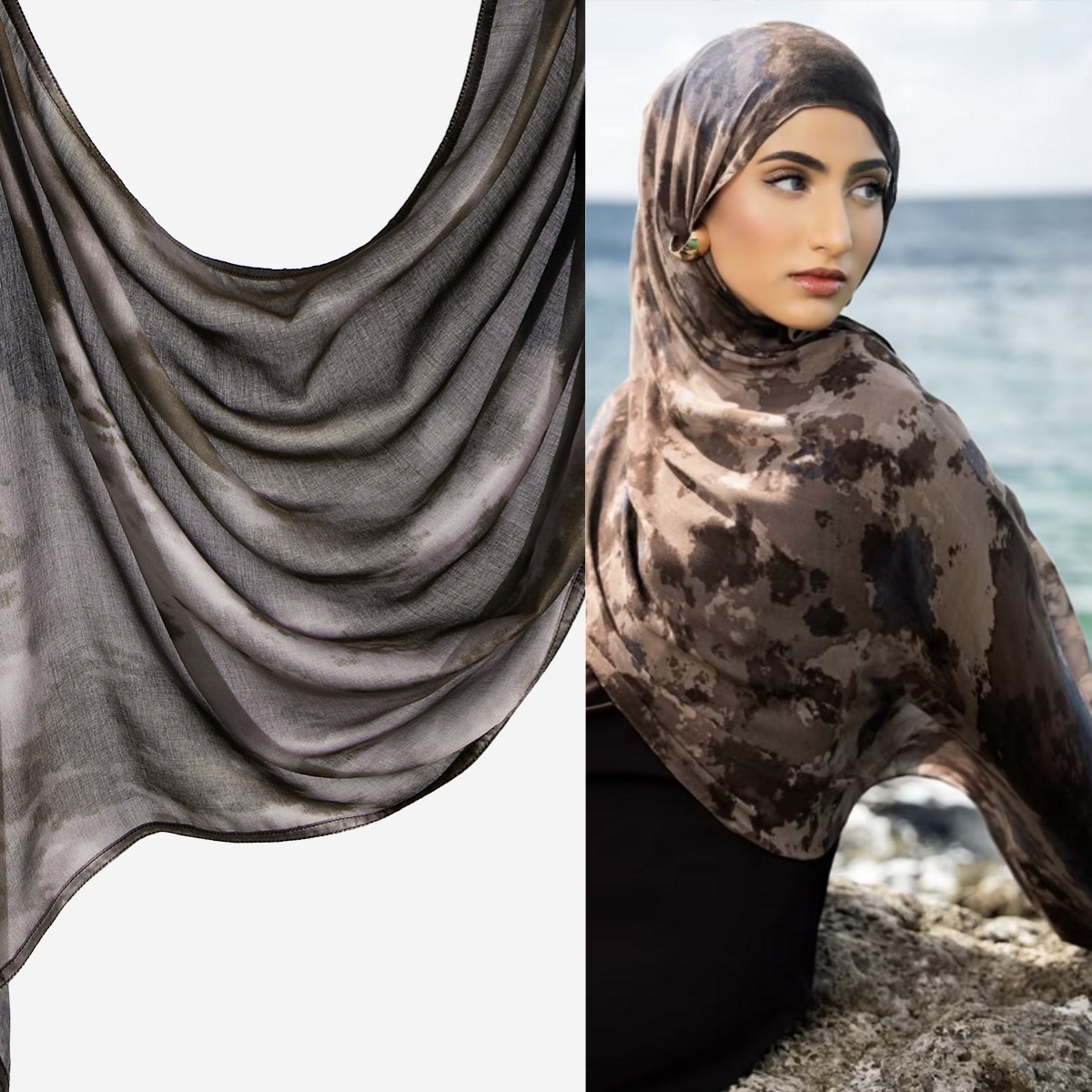 Hijab en coton modal imprimé aquarelle Ramadan pour femmes musulmanes, foulard de mode, châle, turban islamique, bandana, bandeau
