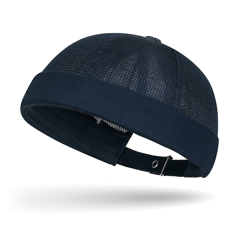 Chapeau d'été sans bord style melon, ajustable, pour hommes et femmes, style hip-hop, chapeau de propriétaire simple et respirant en maille, chapeau Tang