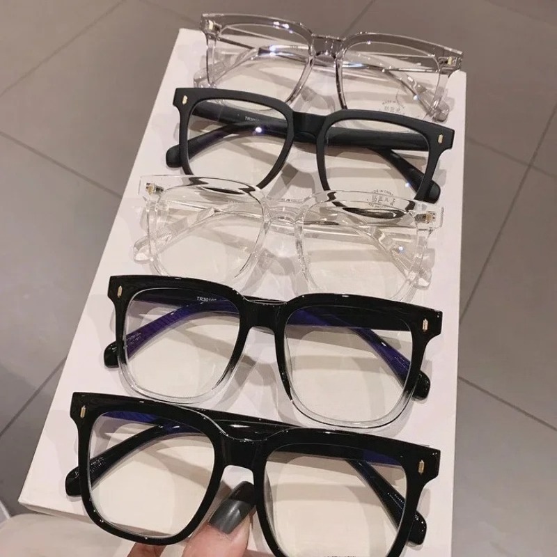 Lunettes de myopie anti-lumière bleue à monture carrée pour hommes et femmes, lunettes de protection des yeux, lunettes optiques, lunettes moins, mode rétro