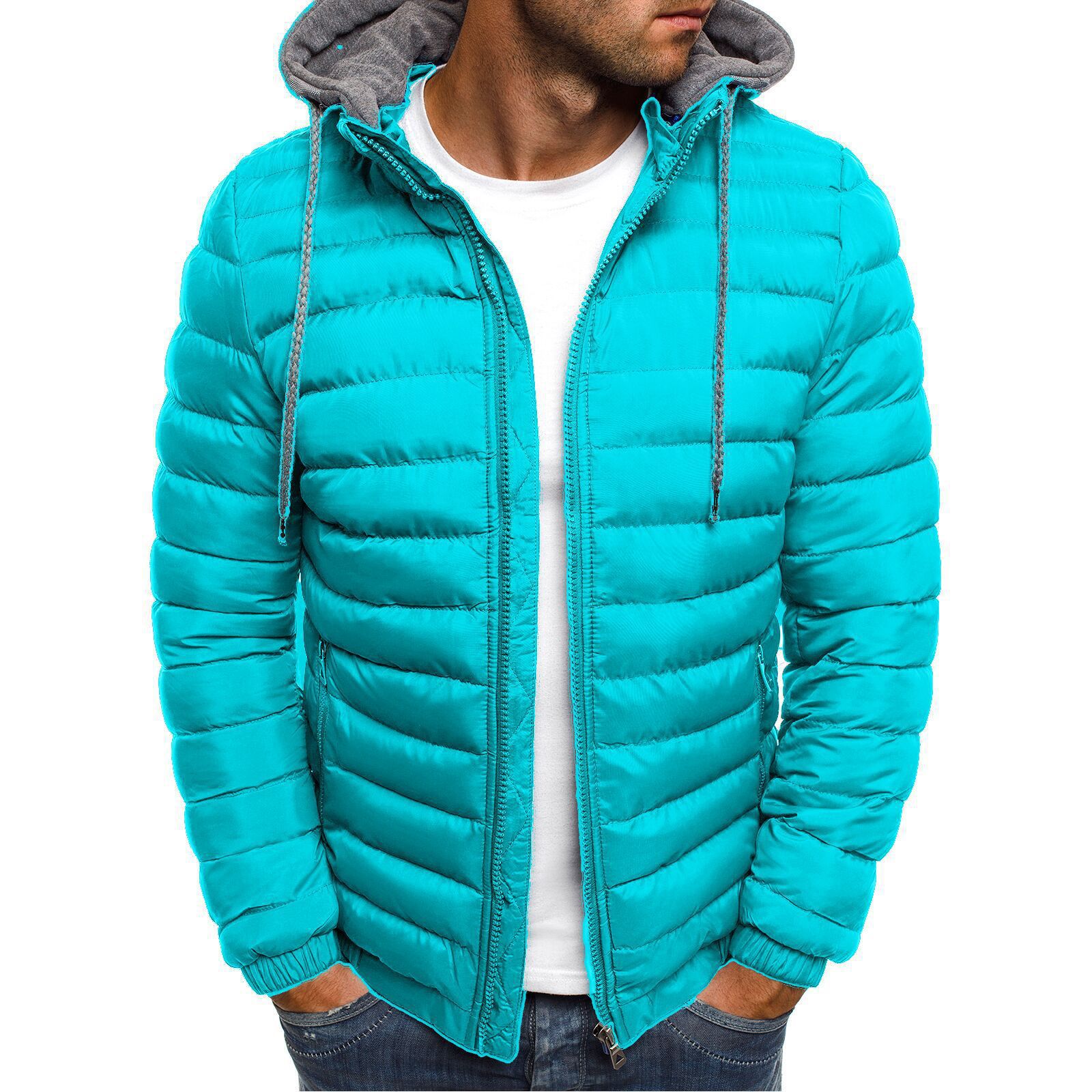 Coréen hommes coton Pad Parka manteau automne hiver mâle solide chaud à capuche zippé manteaux à capuche BSD-M-05