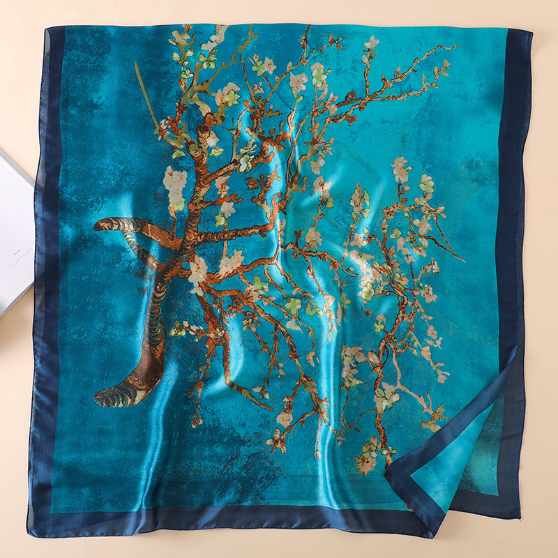 Foulard en soie de luxe pour femmes, imprimé d'arbre abstrait, châles et châles, grande taille, Hijab, printemps-automne 2020, 180cm