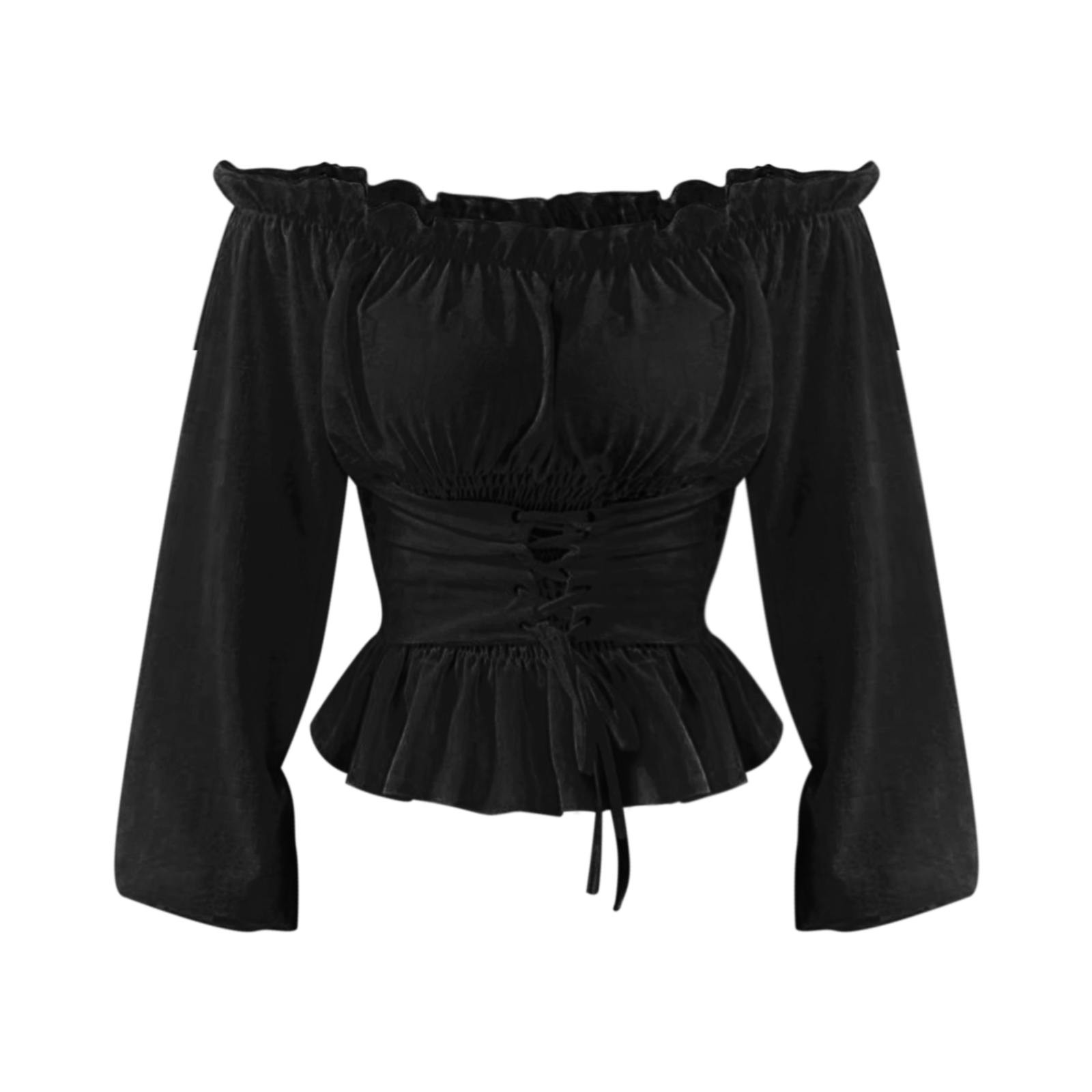 Tunique Sexy Décontractée à Lacets pour Femme, Vêtement Gothique, Chic, avec Nministériels d, Couleur Unie, Y2k